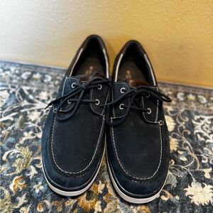 Clarks Unstructured Blue Suede Boat Shoes for Men 12